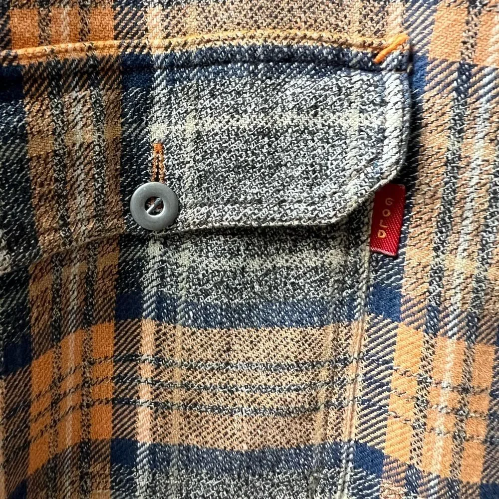 Vintage Bugle Boy Gold Crest Plaid Cotton Shirt / Shacket – Men’s M
